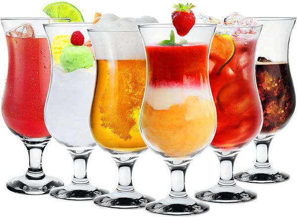 KONZEPT Cocktailglas Set 420ml - Eiskaffe Gläser, Milchshake Gläser & Longdrinkgläser, 6-tlg, Ideal für Bier, Eisbecher & Coctails
