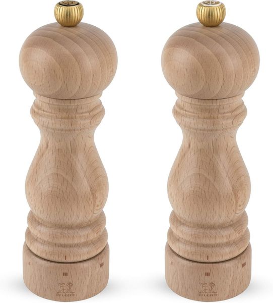 PEUGEOT - Set Paris u‘Select 18cm (Pfeffermühle + Salzmühle) - 6 Mahlgrade - Zirlion-Mahlwerk für pulverfeines Salz - Aus PEFC-zertifiziertem Holz - Französisches Know-how - Naturfarben