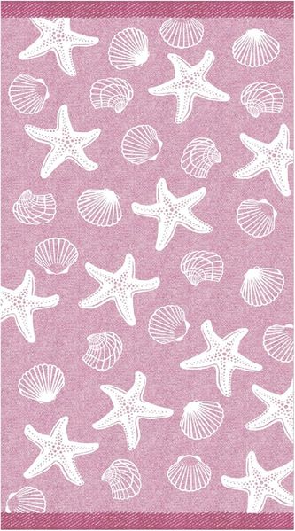 Delindo Lifestyle Strandtuch MIAMI, Frottee, Baumwolle, Frottier (1-St), mit Muschelmotiv in 3-D-Optik