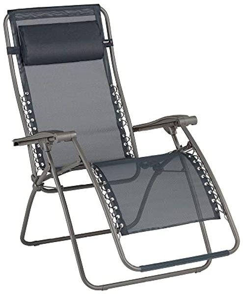 Lafuma Mobilier - Gepolsterter Relaxsessel Zero Gravity RSXA - Klappbarer Liegestuhl für Terrasse und Garten - Strapazierfähiges Batyline®-Gewebe - Mehrpositionenliege, Komfortabel, Frankreich - Grau