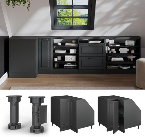 Dachschrägenschrank Eckschrank Rion Anthrazit Landhaus 75.6 x 81.6 cm mit 1 Tür, Schrankkorpus 60 cm Tiefe Vicco Bild 5