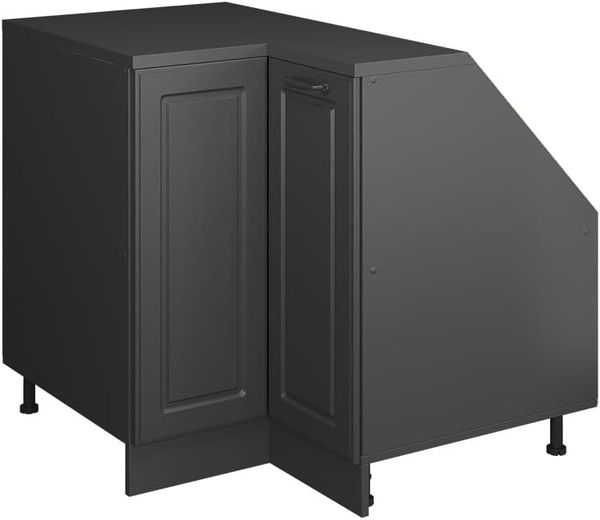 Dachschrägenschrank Eckschrank Rion Anthrazit Landhaus 75.6x81.6 cm mit 1 Tür, Schrankkorpus 60 cm Tiefe Vicco