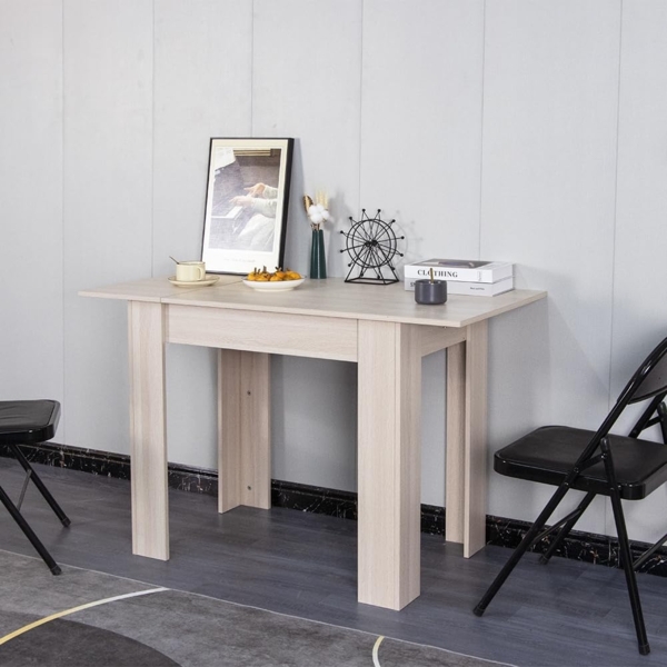 Shally Dogan Ausziehbarer Esstisch Olmo von 90x60 cm bis 120x60 cm, modernes Design, ausziehbar, platzsparend, ideal für Esszimmer, Wohnzimmer, Küche, Inneneinrichtung (ULM) Bild 4