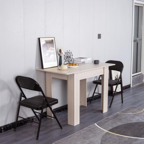 Shally Dogan Ausziehbarer Esstisch Olmo von 90x60 cm bis 120x60 cm, modernes Design, ausziehbar, platzsparend, ideal für Esszimmer, Wohnzimmer, Küche, Inneneinrichtung (ULM) Bild 2