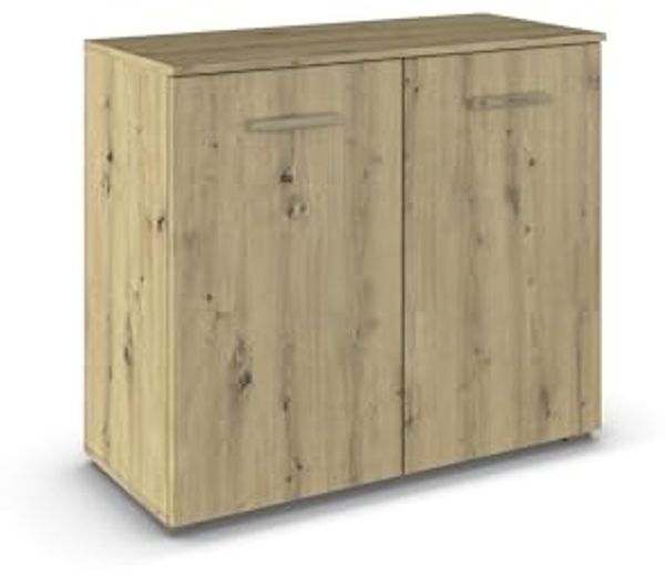 Kommode >Mosbach< in Eiche Artisan, Holzwerkstoff - 80x81x42cm (BxHxT)