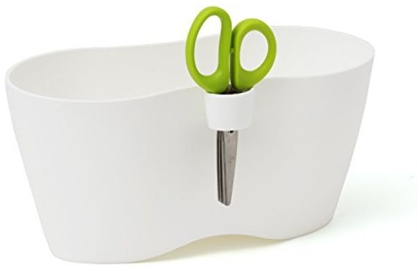 Kräutertopf weiß limes dublo mit Kräuterschere Blumentopf Pflanztopf