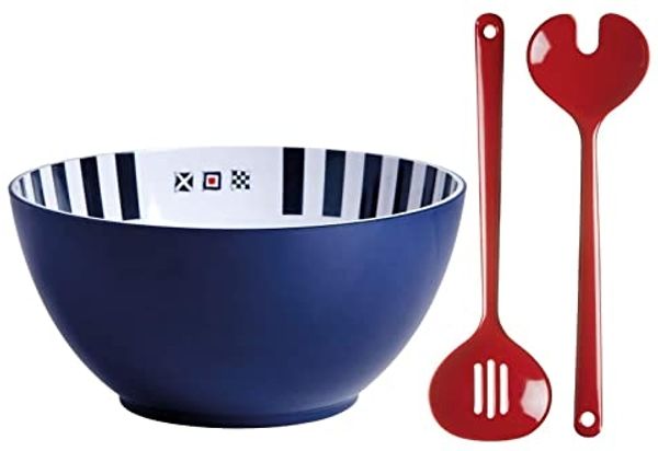 große Salatschüssel 25cm mit Besteck, Melamin, Venezia - Serie
