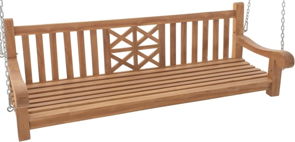 CLP Schaukelbank Farm Teakholz wetterfest mit Befestigungsmaterial,teak 180 cm