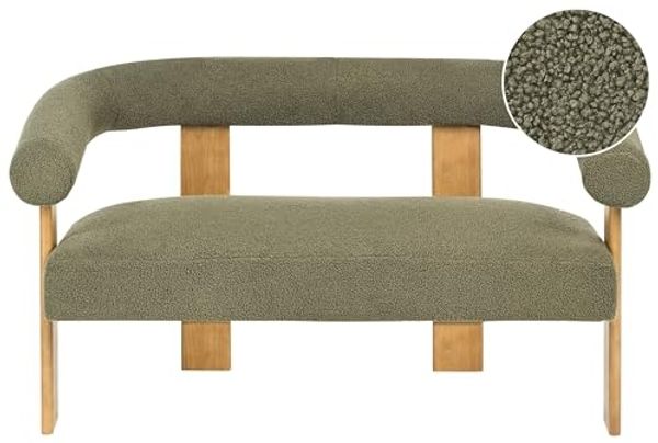 Sofa 2-Sitzer ILBRO Bouclé Grün Hellbraun