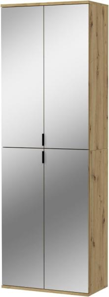 Garderobenschrank mit Spiegel Line-Up in Eiche 61 x 193 cm