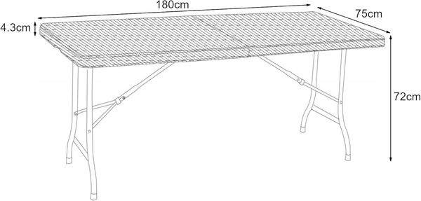 Klapptisch Mark 180x75x72 cm [en. casa] Bild 2