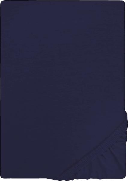 Biberna Jersey-Stretch Spannbettlaken Spannbetttuch 90x200 cm - 100x200 cm Marine