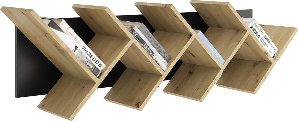 vidaXL FMD Geometrisches Bücherregal Eiche-Optik und Schwarz [436995]