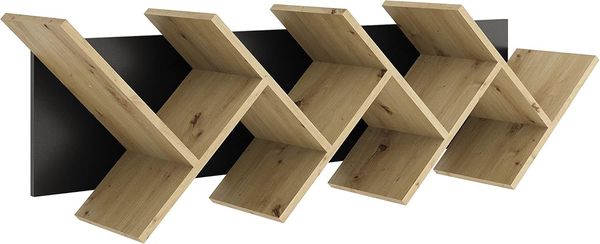 vidaXL FMD Geometrisches Bücherregal Eiche-Optik und Schwarz [436995] Bild 4