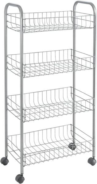 METALTEX 340104 Ascona Allzweckwagen mit 4 Etagen / Rollregal, Höhe 84 cm, Polytherm