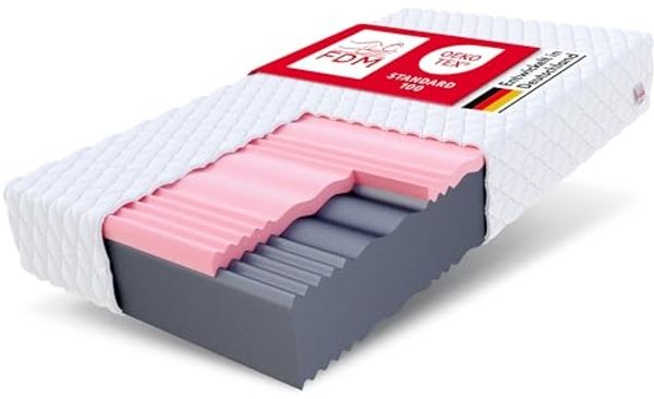 FDM Select MAX Plus Matratze 90x200 cm Kaltschaum Höhe 29 cm Härtegrad H3 und H4 Visco-Schaum Öko-Tex Allergikergeeignet Jersey Bezug Waschbar