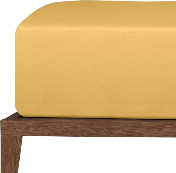 Uncover by Schiesser Spannbettlaken New Jersey - Edeljersey - 100 x 200 cm - Senf