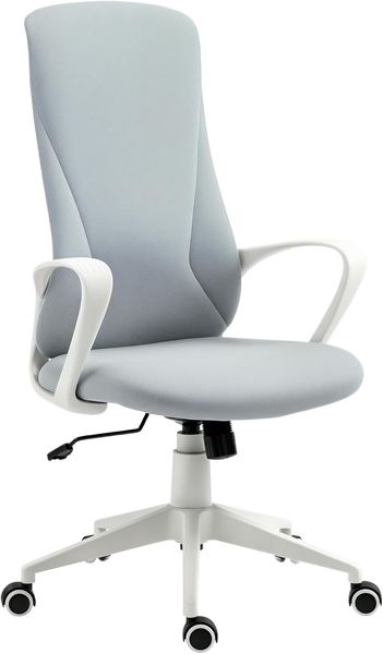 Vinsetto Bürostuhl Schreibtischstuhl mit Wippfunktion (Computerstuhl, 1 St), Stretchstoff, Hellgrau, 62 x 56 x 110-119,5 cm