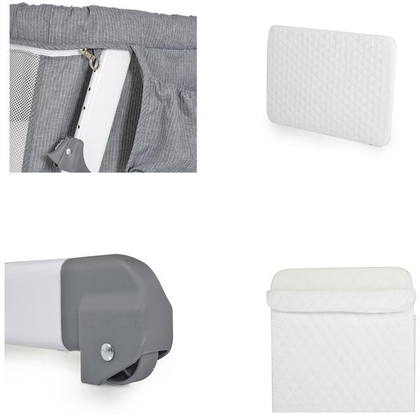 Cangaroo Beistellbett 2 in 1 Day´n Night verstellbar Matratze Laufstall Babybett grau, 100% Polyester Bild 6
