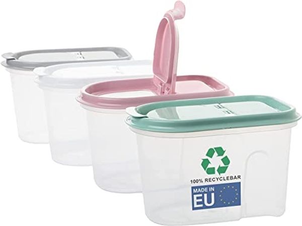 Centi Vorratsdose Vorratsdosen Set mit Klappdeckel, transparent, Kunststoff, (4er-Set)