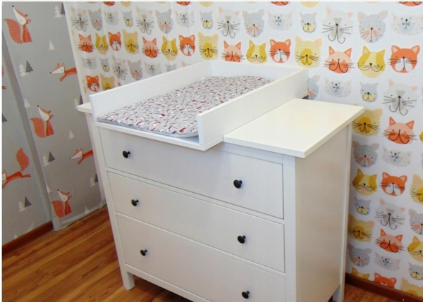 REGALIK Wickelaufsatz für Koppang IKEA 72x50 cm - Abnehmbar Wickeltischaufsatz für Kommode in Asche - Abgeschlossen mit ABS Material 2mm mit Abgerundeten Frontplatten Bild 5