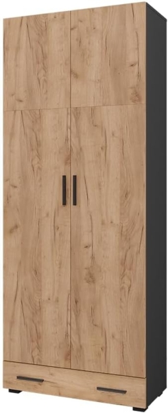 Mehrzweckschrank Ingo Anthrazit/Goldkraft Eiche 80 x 201.2 cm mit Schubladenmodul Vicco