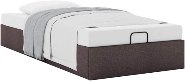 Ottoman-Bett ohne Matratze Dunkelbraun 80x200 cm Stoff 3310836