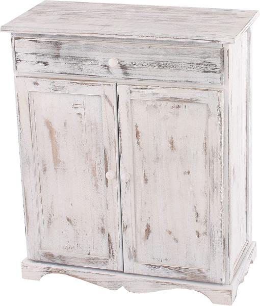 Kommode 78x66x33cm, Shabby-Look, Vintage ~ weiß