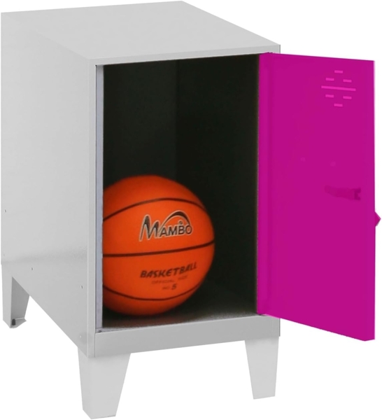 Simon Rack Simonlocker Kommode, klein, 575 x 400 x 500 mm, Amario aus Metall, inkl. Schlüssel, Grau/Rosa Bild 3