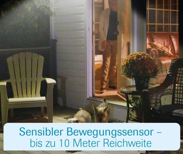 MediaShop Außen-Wandleuchte Panta Safe Light, LED fest integriert, Kaltweiß, 360 Grad drehbar, wetterbeständig, extrem Hell, Bewegungssensor Bild 7