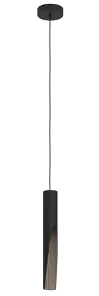 EGLO LED Hängelampe Barbotto, Pendelleuchte über Esstisch mit indirekter Beleuchtung, Hängeleuchte aus Metall in Schwarz und Holz-Optik, GU10-Leuchtmittel, warmweiß, FSC zertifiziert