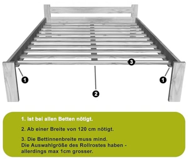 Lattenrost Lattenrost Rollrost Bettrost Lattenrahmen Kiefer Holz Massiv Bett, Furnify Bild 5