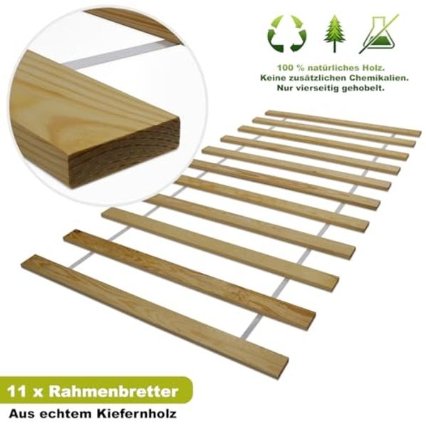 Lattenrost Lattenrost Rollrost Bettrost Lattenrahmen Kiefer Holz Massiv Bett, Furnify Bild 2