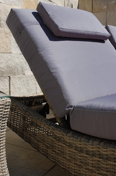 Ragnarök Möbel-Design Gartenliege Sonnenliegen Set, 3-teilig, Kopfteil in 5 Stufen verstellbar, Auflagen ca. 16 cm dick Bild 8