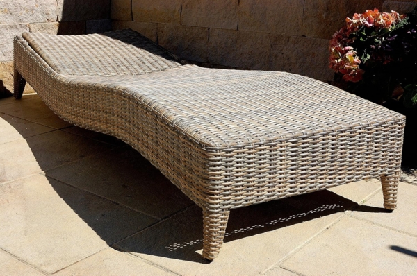 Ragnarök Möbel-Design Gartenliege Sonnenliegen Set, 3-teilig, Kopfteil in 5 Stufen verstellbar, Auflagen ca. 16 cm dick Bild 2