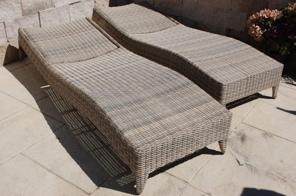 Ragnarök Möbel-Design Gartenliege Sonnenliegen Set, 3-teilig, Kopfteil in 5 Stufen verstellbar, Auflagen ca. 16 cm dick Bild 9