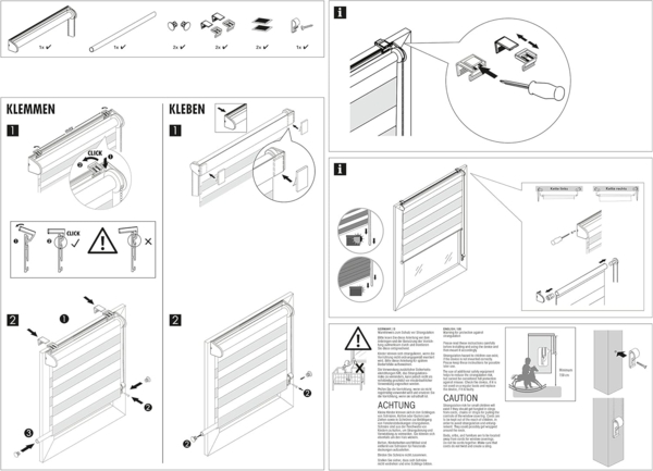 Gardinia EASYFIX Doppelrolle Karo, kein Bohren | Kleben, Klemmen Bild 9