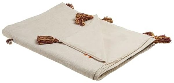 Kuscheldecke KHANDWA Baumwolle 130 x 180 cm Beige