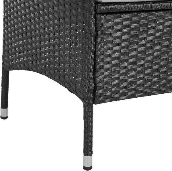 SVITA 'CHICAGO' Gartenbank, Stahl/Rattan/Polyester Schwarz, 84 x 62 x 134 cm Bild 4