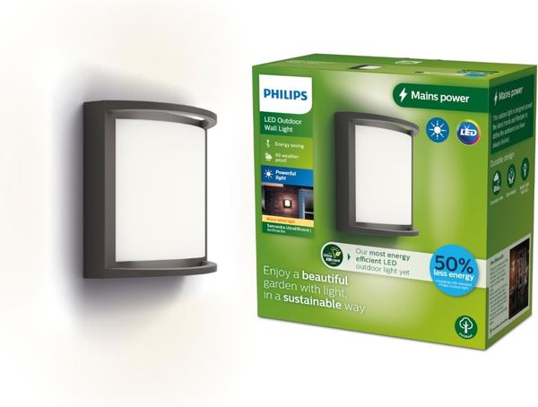 Philips Samondra Wandleuchte 3 8 W Wandbeleuchtung für den Außenbereich Anthrazit Aluminium IP44 Garten Terrasse II