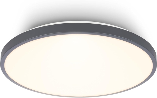 BRILONER - LED Deckenlampe mit Dekorblende, warmweiße Lichtfarbe, 17,5W, 2400lm, LED Lampe, Deckenleuchte, Wohnzimmerlampe, Küchenlampe, Deckenbeleuchtung, Flurlampe, 33x6 cm (DxH), Anthrazit Bild 1