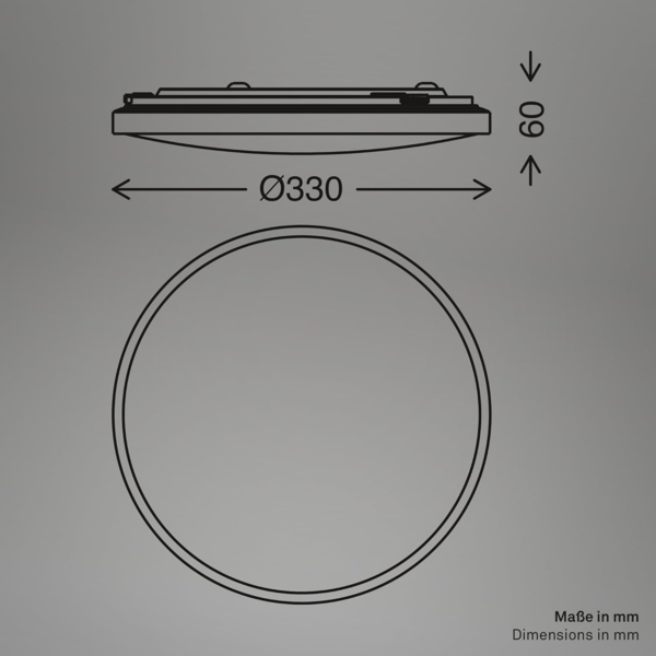 BRILONER - LED Deckenlampe mit Dekorblende, warmweiße Lichtfarbe, 17,5W, 2400lm, LED Lampe, Deckenleuchte, Wohnzimmerlampe, Küchenlampe, Deckenbeleuchtung, Flurlampe, 33x6 cm (DxH), Anthrazit Bild 6