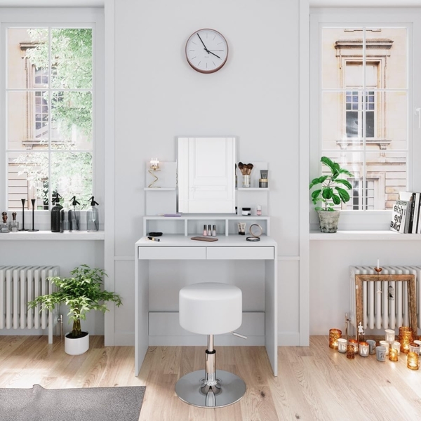 Schminktisch Ania Weiß 80 cm mit Hocker Vicco