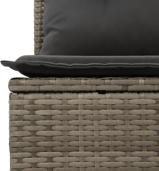 vidaXL 6-tlg. Garten-Sofagarnitur mit Kissen Grau Poly Rattan 3249199 Bild 7