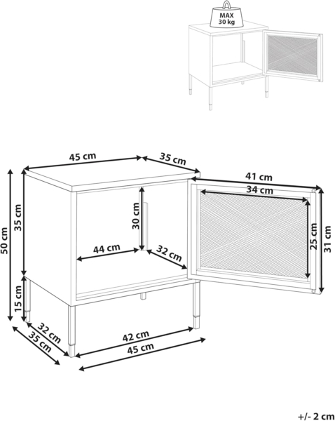 Nachttisch OSSETT Metall Schwarz Bild 3