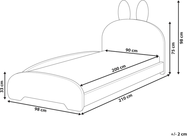 Kinderbett Kaninchen Bouclé PERROS 90 x 200 cm Beige Bild 3