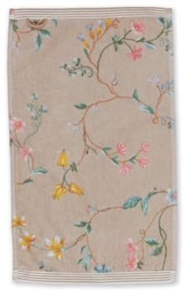 PiP Studio Gästehandtuch STUDIO Les Fleurs Gästehandtuch khaki 30x50cm (1 Stück), Baumwolle (217805)