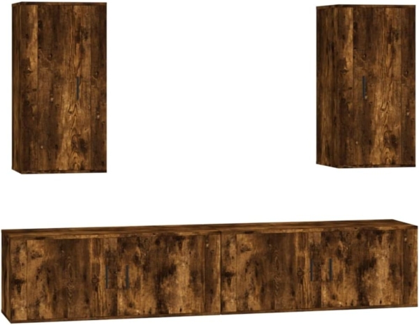 vidaXL 4-tlg. TV-Schrank-Set Räuchereiche Holzwerkstoff 3188699