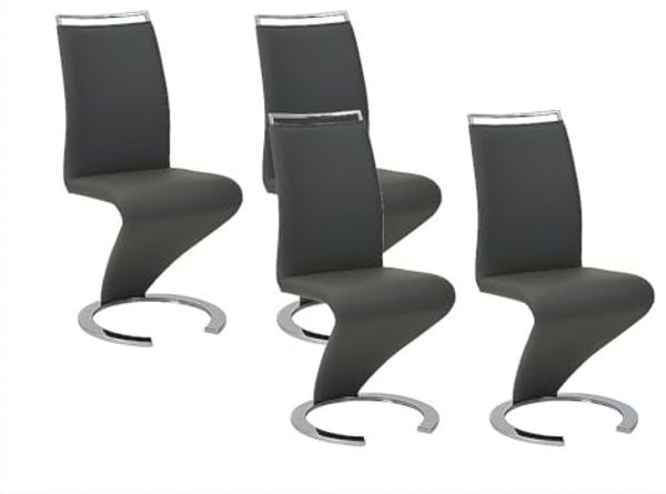 Vente-unique - TWIZY Stuhl Kunstleder Schwarz - B 49 cm x H 100 cm x L 61 cm