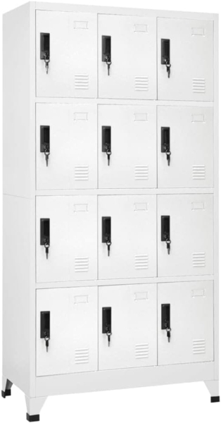 vidaXL Schließfachschrank Weiß 90 x 45 x 180 cm Stahl